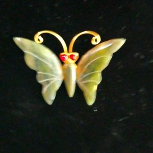 Brooch Jade Butterfly